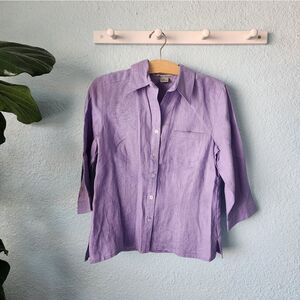 Edward 100% linen button down shirt blouse